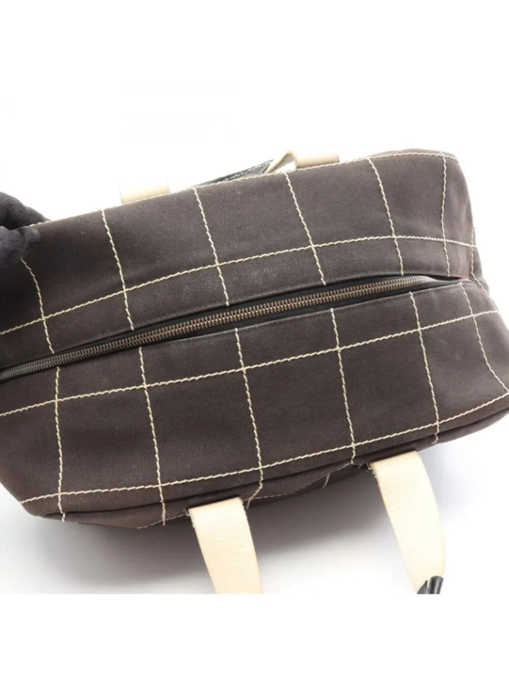 Chanel Choco Bar Black Leather Boston Bag